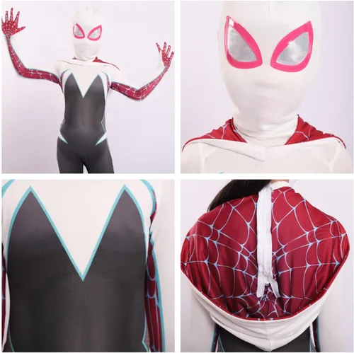 Vista 7 de Disfraz de fantasma para niños, disfraz de superhéroe con capa, conjunto completo para Halloween