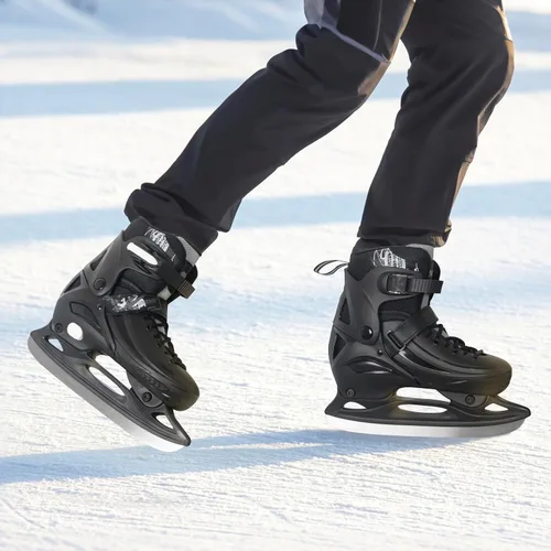 Vista 5 de Patines de hielo Nattork ajustables en 4 tallas para niños, niñas, divertidos patines de hielo para principiantes para exterior, protección dura