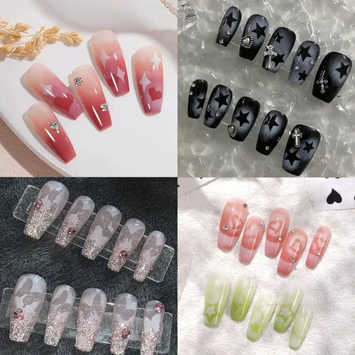 Vista 5 de 24 hojas de plantillas de aerógrafo, calcomanías de uñas para arte de uñas, calcomanías de uñas francesas, plantilla de impresión, herramienta