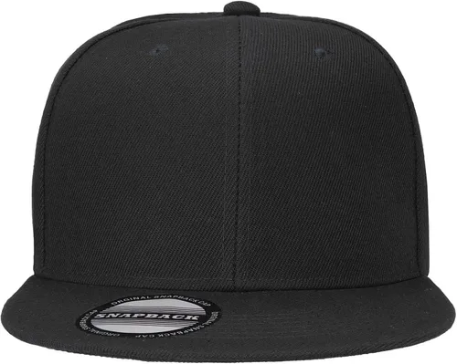 Vista 4 de Gorra clásica Snapback estilo Hip Hop plana en blanco, color sólido, tamaño ajustable