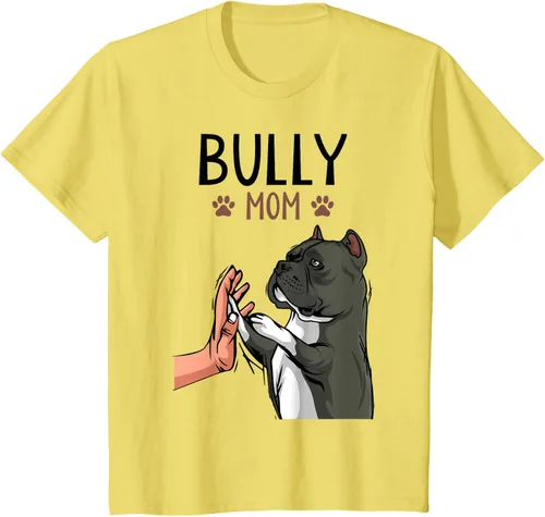 Vista 48 de American Bully Mom Cute Dog Mama Camiseta divertida para mujer, Blanco, S