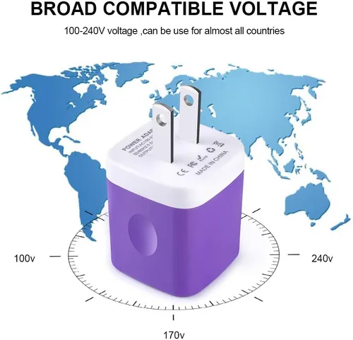 Vista 4 de GiGreen - Enchufe de pared USB, bloque de carga rápida de un solo puerto, paquete de 5 unidades de enchufe de carga USB, adaptador de pared
