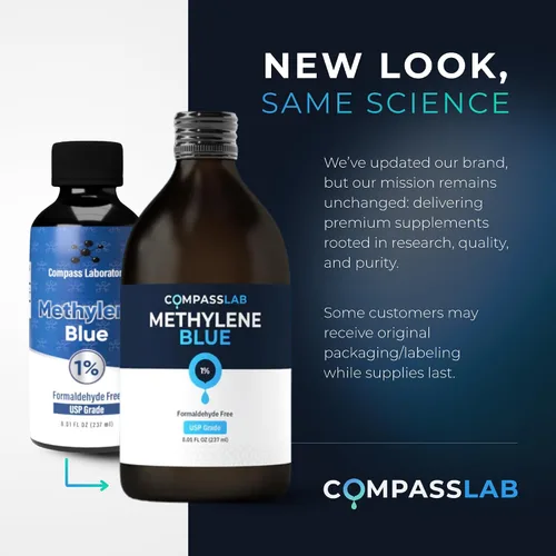 Vista 7 de Suplemento dietético de grado farmacéutico azul de metileno, grado USP, probado por terceros para la salud cerebral para humanos, sin formaldehído