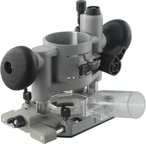 Vista 3 de 2.559 in Plunge Router Base Carpintería Recorte Fresado con cerradura de leva de acero ajustable y bujes de aluminio, plata+negro