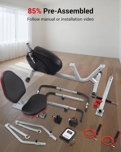 Vista 15 de ECHANFIT Recumbent Exercise Bike with Arm Exerciser for Home - Elliptical Recumbent Cross Trainer with Backlit Display, Pulse Sensor, 8-Level