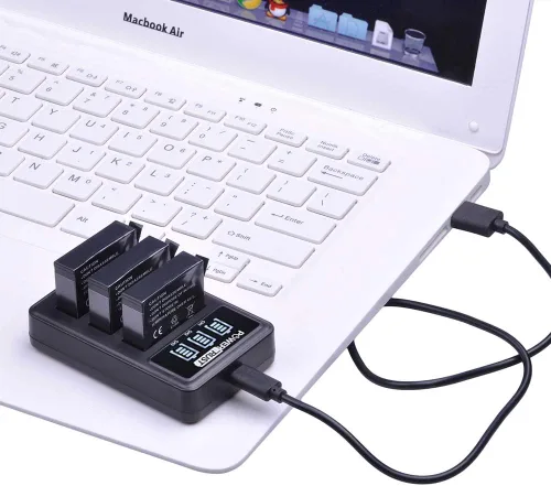 Vista 6 de 3 unids AHDBT-401 Batería para Gopro Hero 4 AHDBT401 AHBBP-401 AHDBT 401 Batería Digital y LED 3 Puertos USB Cargador para GoPro Hero4 HERO4 Cámara