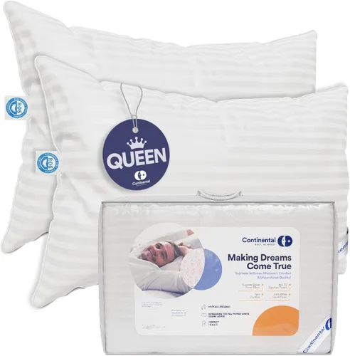 Vista 28 de Continental Bedding Almohada de Plumón de Ganso Serenity Plumón Blanco Húngaro 700 Fill Power Funda de Algodón Damasco 400TC Fabricado