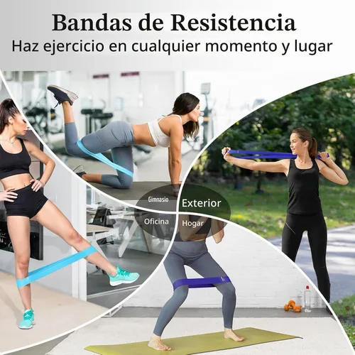 Vista 2 de Resistance Bands for Working Out, 5 Levels Elastic Exercise Bands Azul