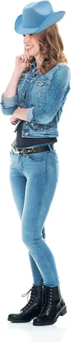 Vista 5 de 4E's Novelty Sombrero de vaquero para mujeres y hombres, sombrero de vaquera de fieltro para adultos, accesorios de vestir para fiesta occidental