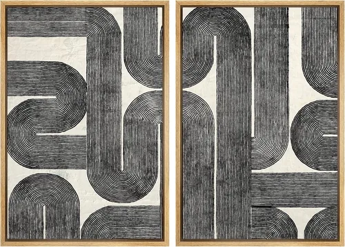 Vista 83 de SIGNWIN Lienzo enmarcado para pared, ilustraciones abstractas texturizadas en tonos beige terrosos, arte moderno, decorativo, contemporáneo