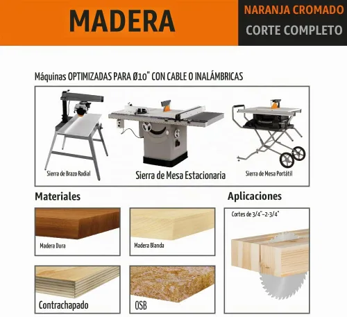 Vista 2 de CMT Orange Tools 285.624.10 - Hoja de sierra rasgado HW D=10 B=5/8 Z24 K=0.126 P=0.087 a=15