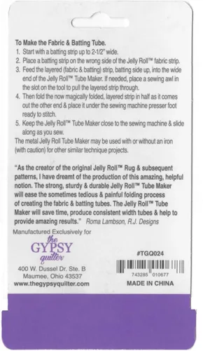 Vista 2 de Gypsy Quilter Reglas y accesorios para hacer tubos Jelly Roll, color morado