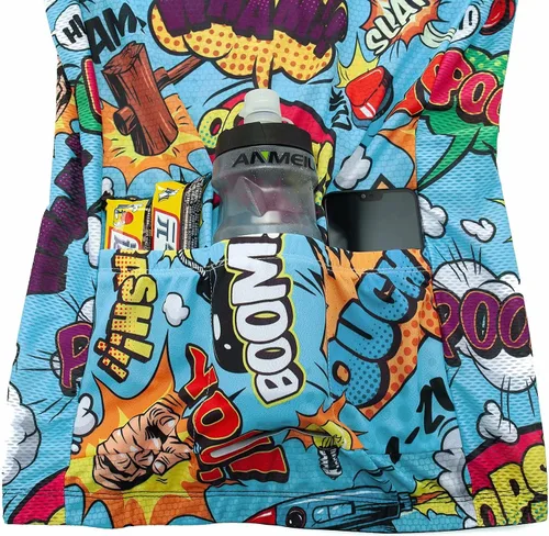 Vista 7 de Camiseta de ciclismo para mujer, diseño de dibujos animados de anime Explosion Comic 2021
