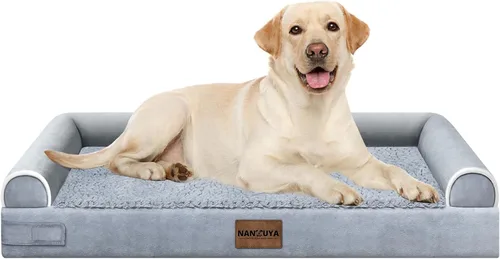 Vista 11 de NANUYA - Cama ortopédica para perros de tamaño mediano/grande, lavable: Camas con almohada para perros de tamaño mediano/grande, sofá de espuma