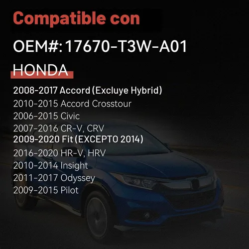 Vista 2 de Tapa de Gas Reemplazo Tedrs para Honda: 17670 - T3W - A01 Civic Accord Odyssey Fit HRV HR-V CRV CR-V Pilot Crosstour Insight 2006-2020 OEM Fit