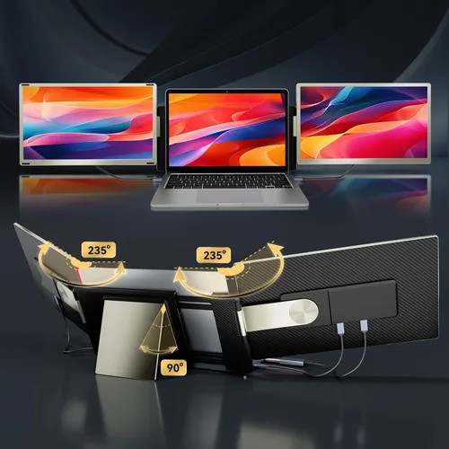 Vista 8 de Teamgee Triple - Extensor de pantalla para laptop, USB-C HDMI Plug and Play Monitor portátil