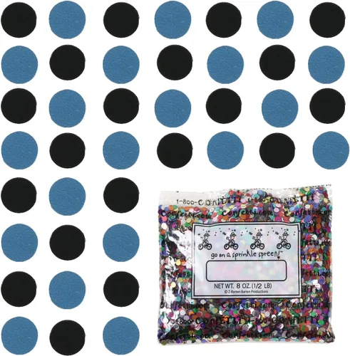 Vista 184 de Confetti Circle 1/4" Negro, Azul Marino Combo - 2 bolsas de media onza (1 oz) (8550/9971)
