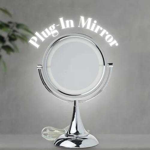 Vista 5 de JERDON HL8510CL - Espejo de maquillaje iluminado con aumento de 8X - Cromo 8.5 pulgadas de diámetro, 15 pulgadas de alto, múltiples ajustes