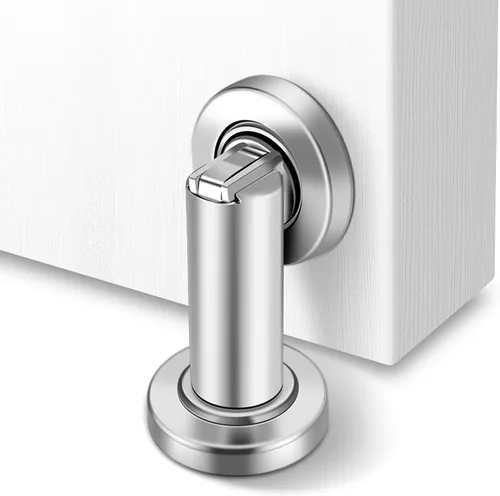 Vista 8 de Tope de puerta magnético resistente, topes de puerta negros Soporte magnético de puerta de retención de puerta abierta, montaje en piso de pared