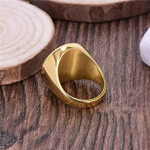 Vista 3 de jajafook Hexagrama six-pointed judío estrella de David incrustaciones banda de boda anillos para hombres tono de oro