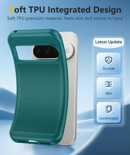 Vista 401 de FNTCASE Funda para iPhone 17 Pro: Fundas delgadas translúcidas de color azul claro compatibles con MagSafe, protección completa de la cámara