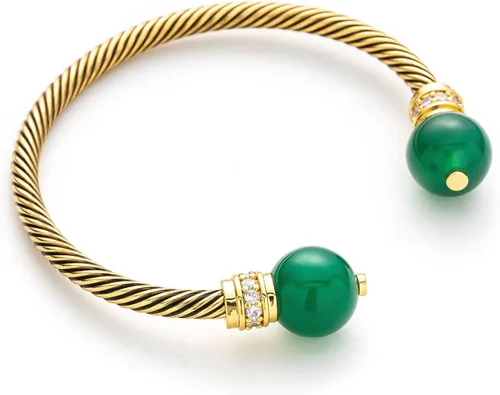 Vista 2 de C.Paravano Pulsera para mujer Pulsera chapada en oro Pulseras de cadena Pulseras de cuentas Pulsera de cuentas para mujer Pulsera de cristales