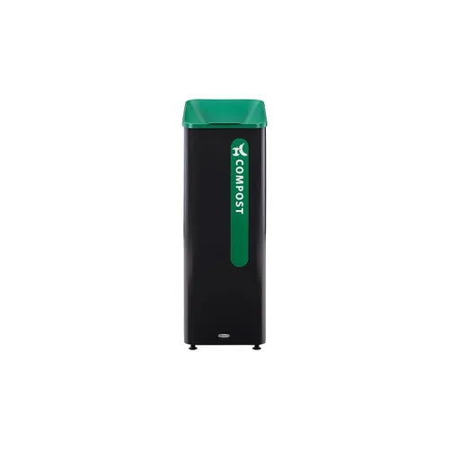 Vista 2 de Rubbermaid Commercial Products Sustain - Contenedor decorativo de 15 galones, negro/verde, interior para edificios de oficinas, patios de comida