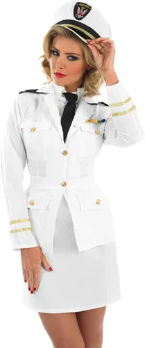 Vista 2 de Fun Shack Disfraces de marinero para mujer, disfraz de Capitán Naval de Halloween para mujeres adultas, disponible en tallas S, M, L, XL, XXL
