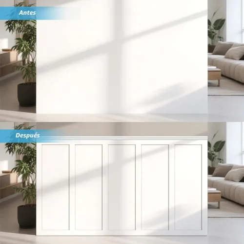 Vista 8 de Art3d Kit de Revestimiento de Tablero y Listón Prefabricado Pintable, Panel de Pared de Acento de MDF para Cocina Dormitorio Sala de Estar