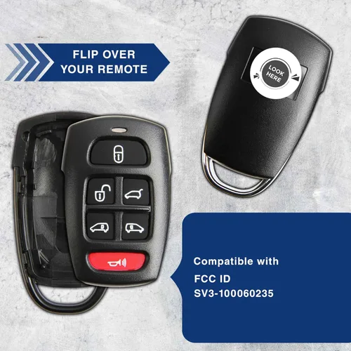 Vista 5 de KeylessOption Carcasa para llave remota sin llave para Kia Sedona Mini Van Hyundai Entorage