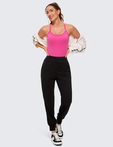 Vista 3 de CRZ YOGA - Camisetas deportivas para mujer, sin mangas, sin costuras, con espalda cruzada y brasier incorporado, camiseta para entrenamiento