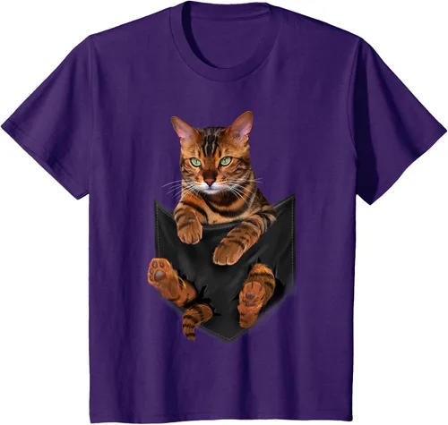 Vista 62 de Camiseta de bolsillo con estampado de tigre y gato Negro