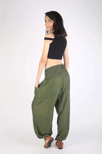 Vista 4 de Pantalones bohemios pantalones harem de yoga para mujer para la playa