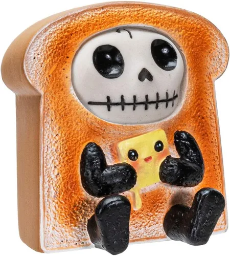 Vista 4 de Furrybones Summit Collection - Figura decorativa con diseño de esqueleto, disfraz de tostada de pan de 3 pulgadas de alto, estatua coleccionable