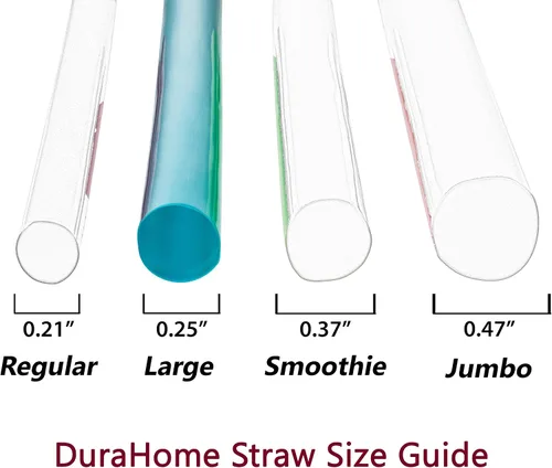Vista 5 de Pajitas de plástico para beber, 250 popotes desechables sin BPA, multicolor, surtido - DuraHome (paquete de 250)