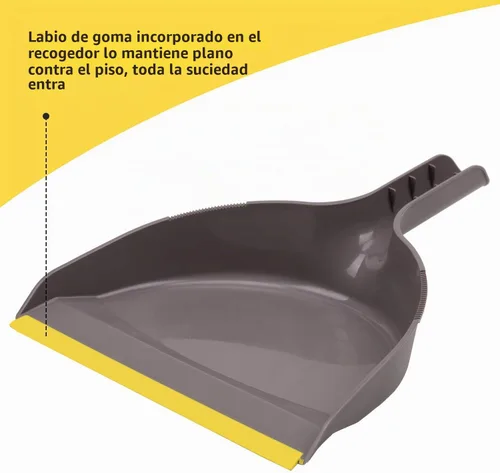 Vista 5 de Juego de escoba y recogedor, escoba interior con bandeja para el polvo para el hogar, escoba de cocina angular para barrer el piso