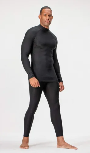 Vista 2 de DEVOPS Paquete de 3 camisas de compresión atléticas de manga larga con cuello alto para hombre