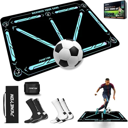 Vista 10 de Soccer Training Mat, Soccer Training Equipment, Soccer Gifts for Boys 8-12