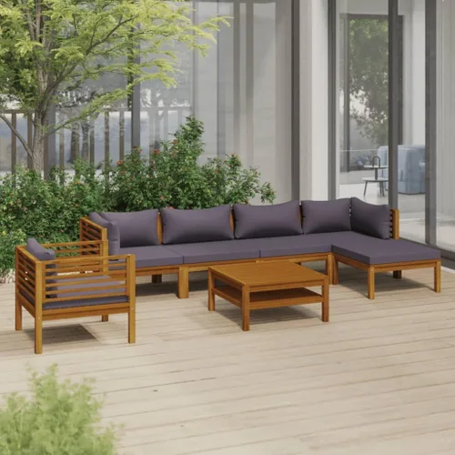 Vista 53 de Juego de 5 piezas para patio con cojín, juego de muebles de sofá, resistente a la intemperie, adecuado para uso en exteriores, requiere montaje Gris