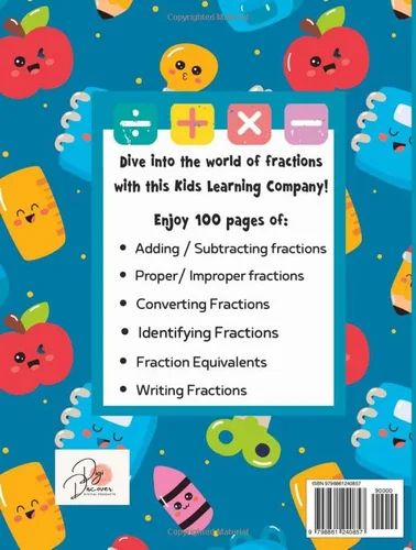 Vista 2 de Mastering Fractions Math Workbook for 3rd Grade & 4th Grade Fractions Workbook Grade 4, Fractions Quick Study, 3rd grade fractions workbook