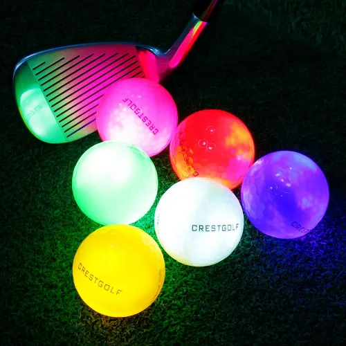 Vista 7 de Crestgolf Paquete de 6 pelotas de golf que brillan en la oscuridad iluminadas por la noche con temporizador de reinicio de 12 minutos