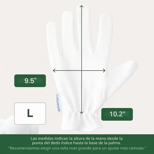 Vista 6 de 4 Pairs Cottonnerie Organic Cotton Gloves for Dry Hands Sleeping, Moisturizing Gloves Overnight, Hand Moisturizer Gloves, Moisture Gloves for Dry
