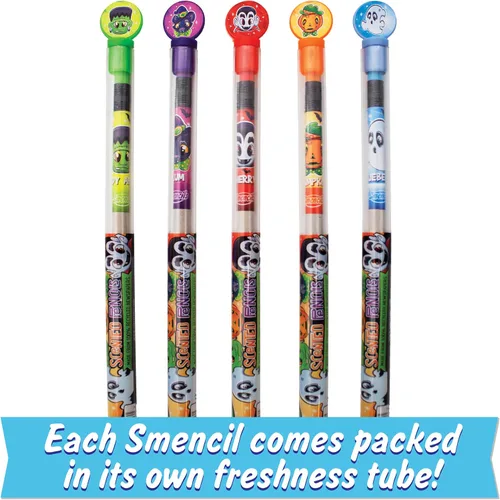Vista 4 de Lápices de Halloween Smencils – Lápices perfumados gourmet patentados HB #2, 5 unidades, regalos para niños, suministros escolares, recompensas