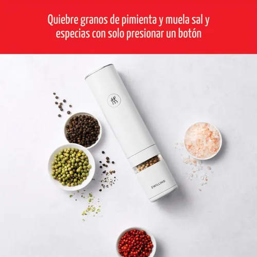 Vista 2 de ZWILLING Enfinigy - Molinillo eléctrico para sal/pimienta, color blanco