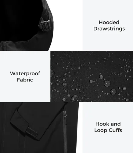 Vista 6 de wantdo Chaqueta impermeable ligera para hombre con capucha rompevientos