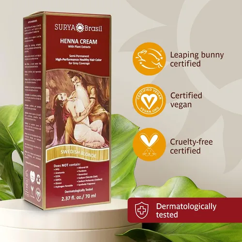 Vista 4 de Surya Brasil Productos Crema de henna, rubio sueco, 2.37 onzas líquidas