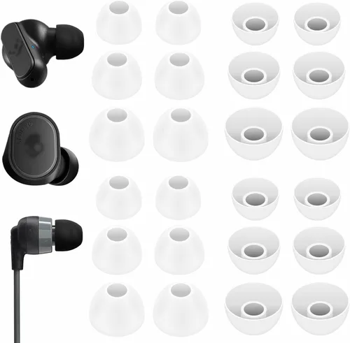 Vista 9 de 12 pares de almohadillas compatibles con auriculares intraurales Skullcandy, accesorios de silicona flexible de repuesto compatibles con Skullcandy
