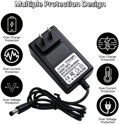 Vista 5 de Cargador de repuesto de 29.4 V para baterías de litio de 24 V/25.2 V para Hoverboard Gotrax, cable adaptador de cargador de alimentación de 29.4