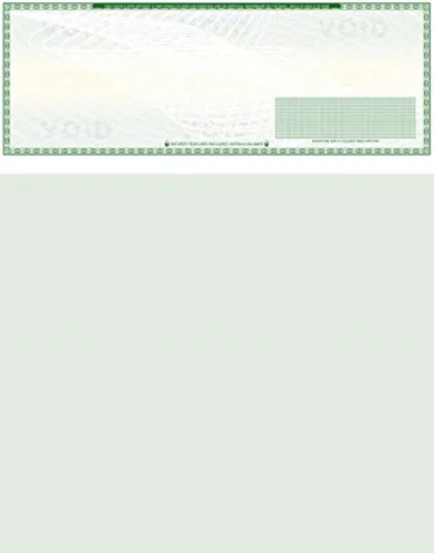 Vista 9 de 50 cheques en blanco de alta seguridad - Comprobaciones de computadora para QuickBooks en la parte superior (marrón laberintado) Peso del papel # 70
