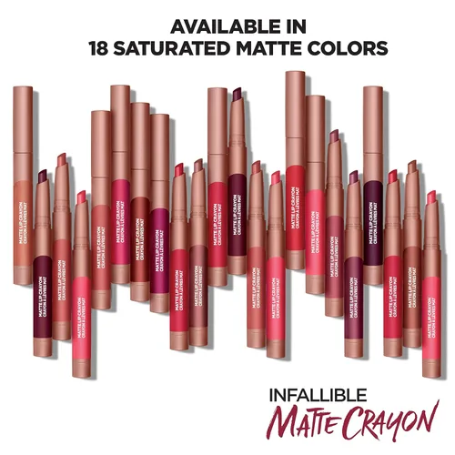 Vista 3 de L'Oréal Paris Infallible Matte Lip Crayon Brulee Everyday (el embalaje puede variar)